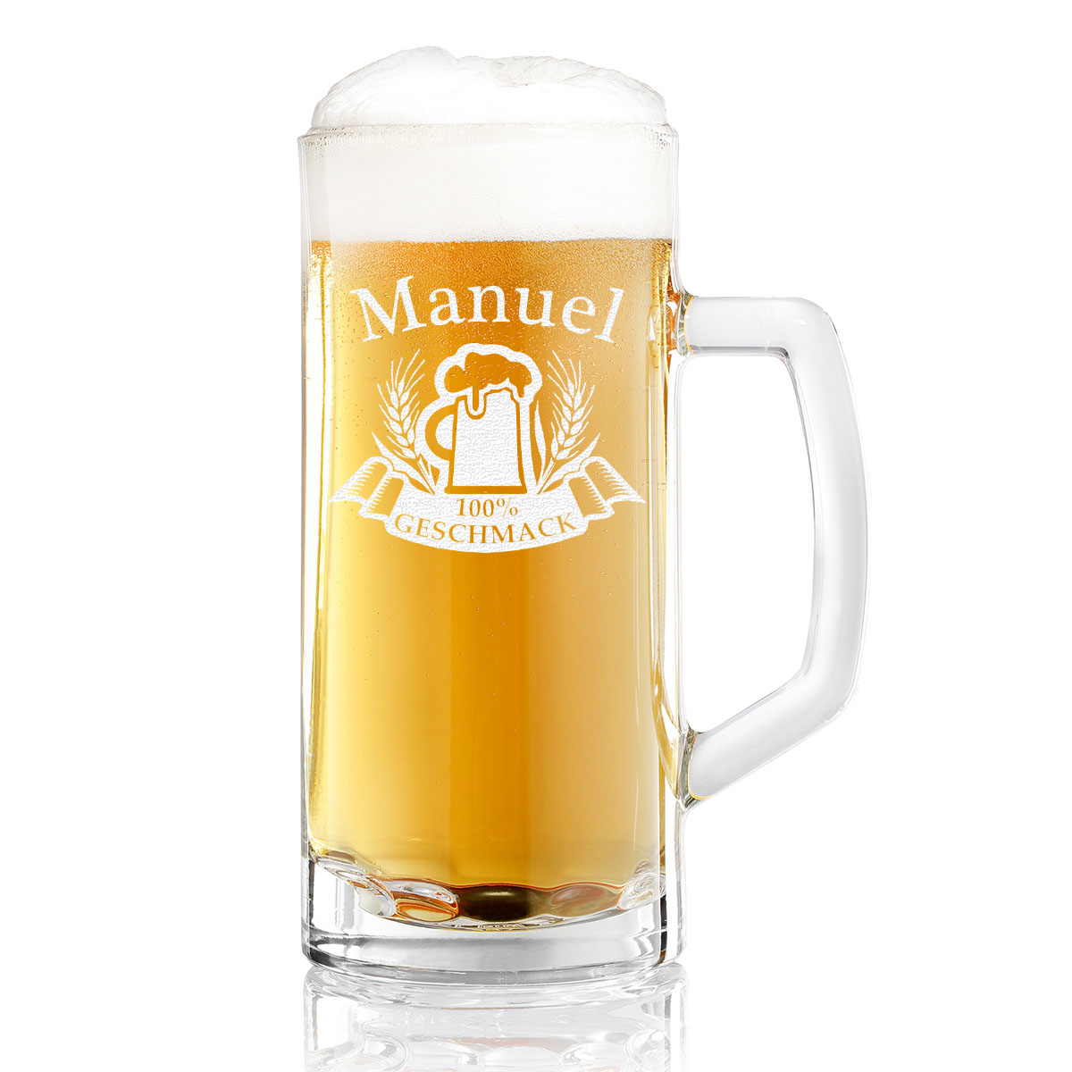 personalisiertes Bierglas Motiv Verzierung01 Deitert Bierseidel mit Name oder Wunschtext individuelles Geschenk Leonardo Bierkrug 0,5l inkl Gravur