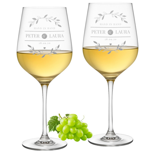 Weingläser 2er-Set 440 ml mit Wunschgravur - Geschenk für Sie und Ihn
