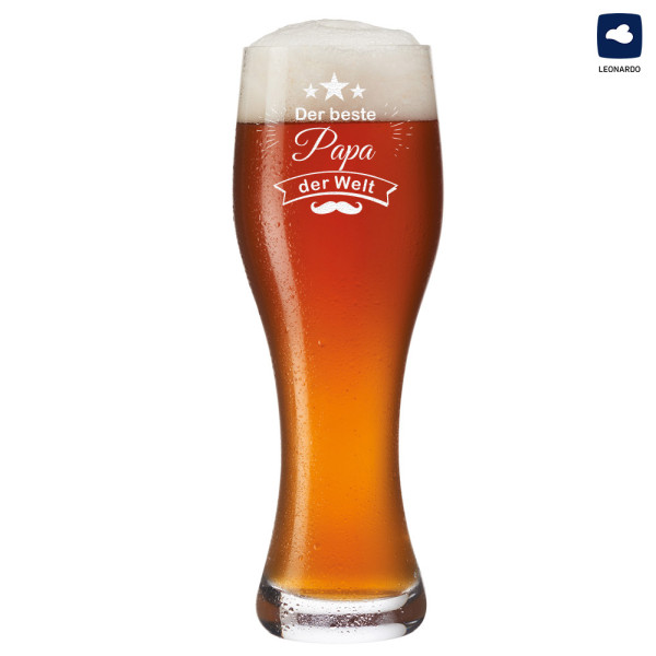 Weizenbierglas mit Gravur für Papa