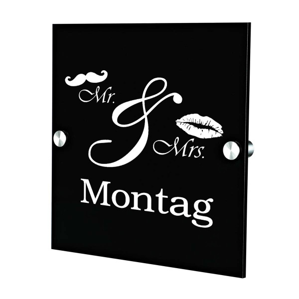 Plexiglas Acryltafel Türschild inkl. Gravur Motiv Mrs. & Mr.