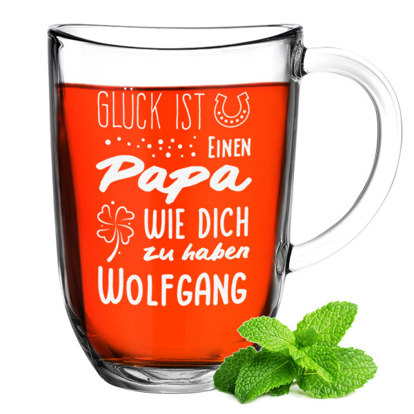 Teebecher aus Glas für Kaffee und Tee - Vatertagsgeschenk - für Papa