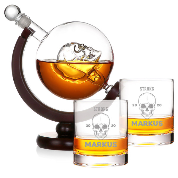 Whisky Geschenkset mit Dekanter und personalisierte Gläser