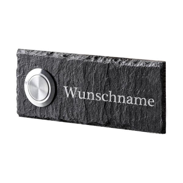 LED Türklingel aus Schiefer Model Dohle inkl. Gravur