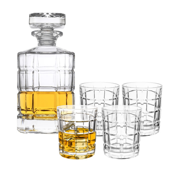 5-tlg Whiskyset Karaffe Trinkgläser - -Set aus Bleifreien Glas