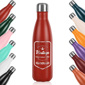 Rote Trinkflasche aus Edelstahl mit Gravur Rote Trinkflasche aus Edelstahl mit Gravur