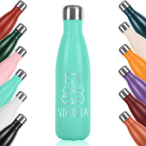 Kinder Trinkflasche in Türkis mit Gravur Kinder Trinkflasche in Türkis mit Gravur