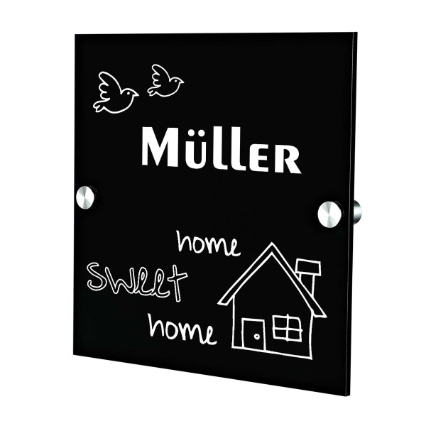 Plexiglas Acryltafel Türschild inkl. Gravur Motiv home sweet home