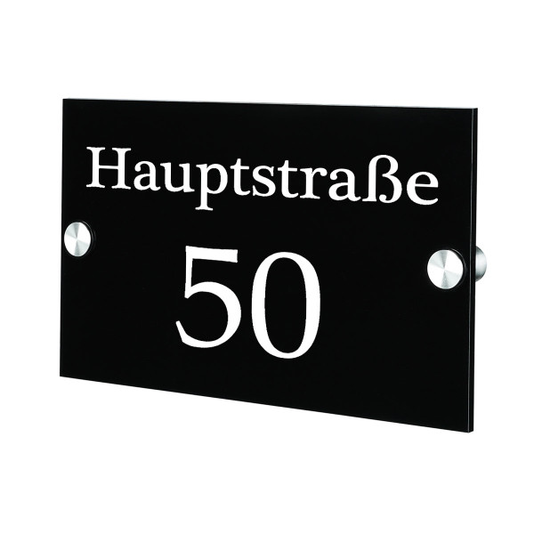 Plexiglas Acryltafel Türschild inkl. Gravur Motiv schlichter Straßenname mit Ihrer Hausnummer