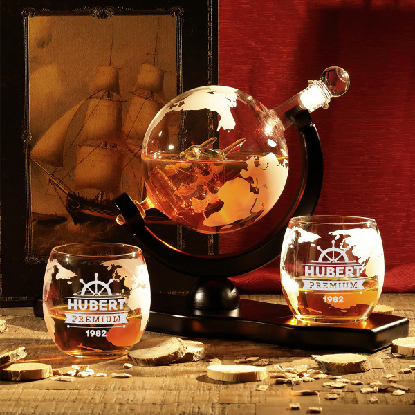 Graviertes Geschenkset 4-TLG Whisky Dekanter und Gläser