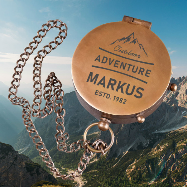 Outdoor Kompass mit Gravur für Abenteurer - Jubiläumsgeschenk