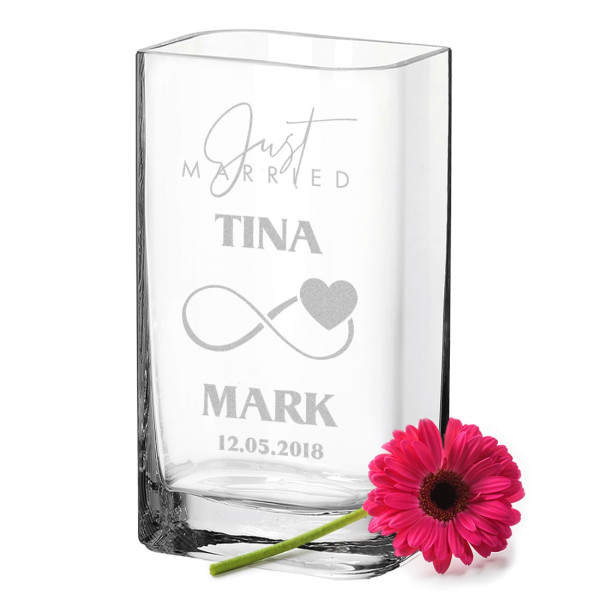 Leonardo Glas Vase mit Wunschgravur - individuelles Geschenk - Hochzeitsgeschenk personalisiert