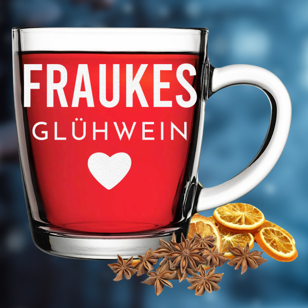 Glühweintasse aus Glas mit Gravur für Frauen - Geschenk-Idee Weihnachten