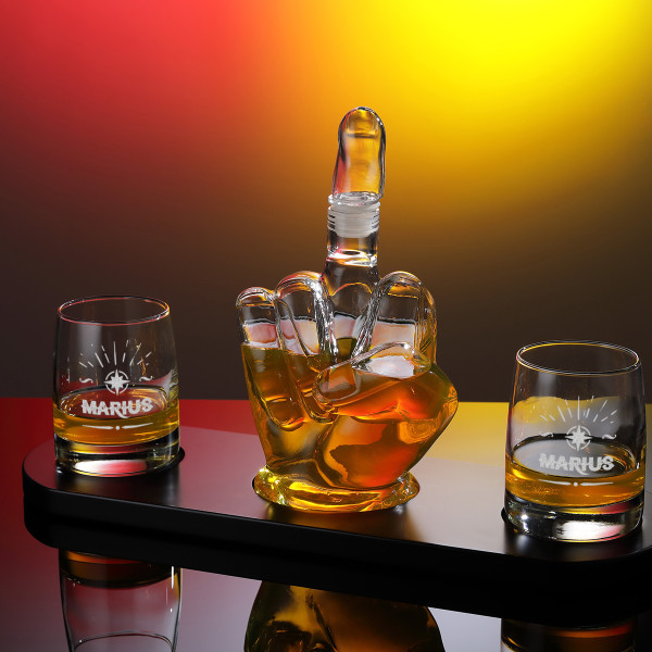 Whiskyset Dekanter mit personalisierter Wunschgravur