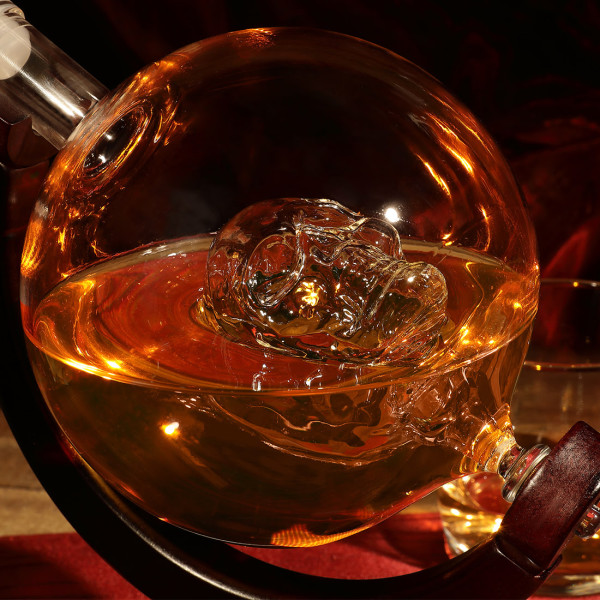 Skull Globus Dekanter für Whisky, Scotch und Bourbon