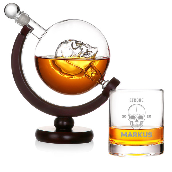 Whisky Dekanter mit personalisierte Whiskyglas
