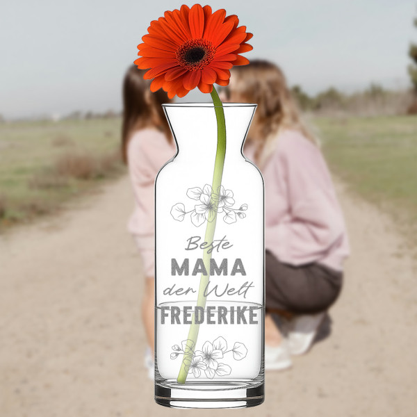 Glasvase beste Mama der Welt - Personalisiertes Geschenk zum Muttertag