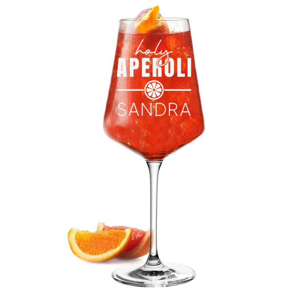 Aperol Glas mit personalisierter Gravur - Holy Aperoli Cocktailglas