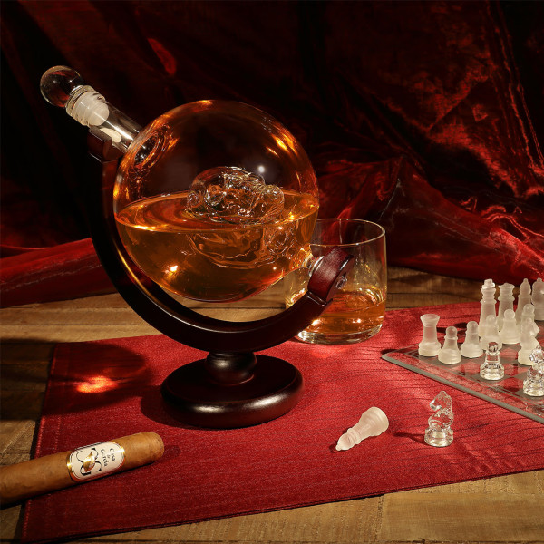 Skull Globus Dekanter für Whisky, Scotch und Bourbon