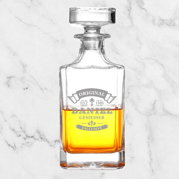 Whisky Dekanter Kristallglas mit personalisierter Wunschgravur
