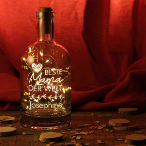LED Leuchtflasche mit personalisierter Gravur für Mama LED Leuchtflasche mit personalisierter Gravur für Mama