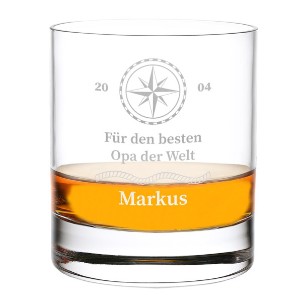 Whiskyglas mit Wunschgravur für Opa - das perfekte Geburtstagsgeschenk