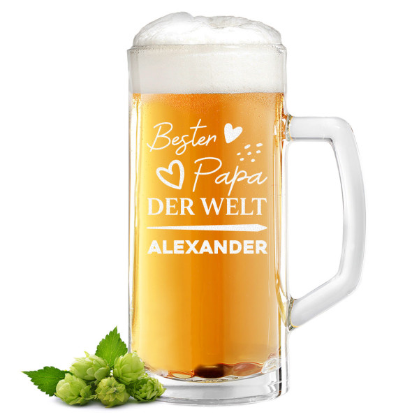 Bierkrug mit personalisierter Wunschgravur - Geschenk zum Vatertag