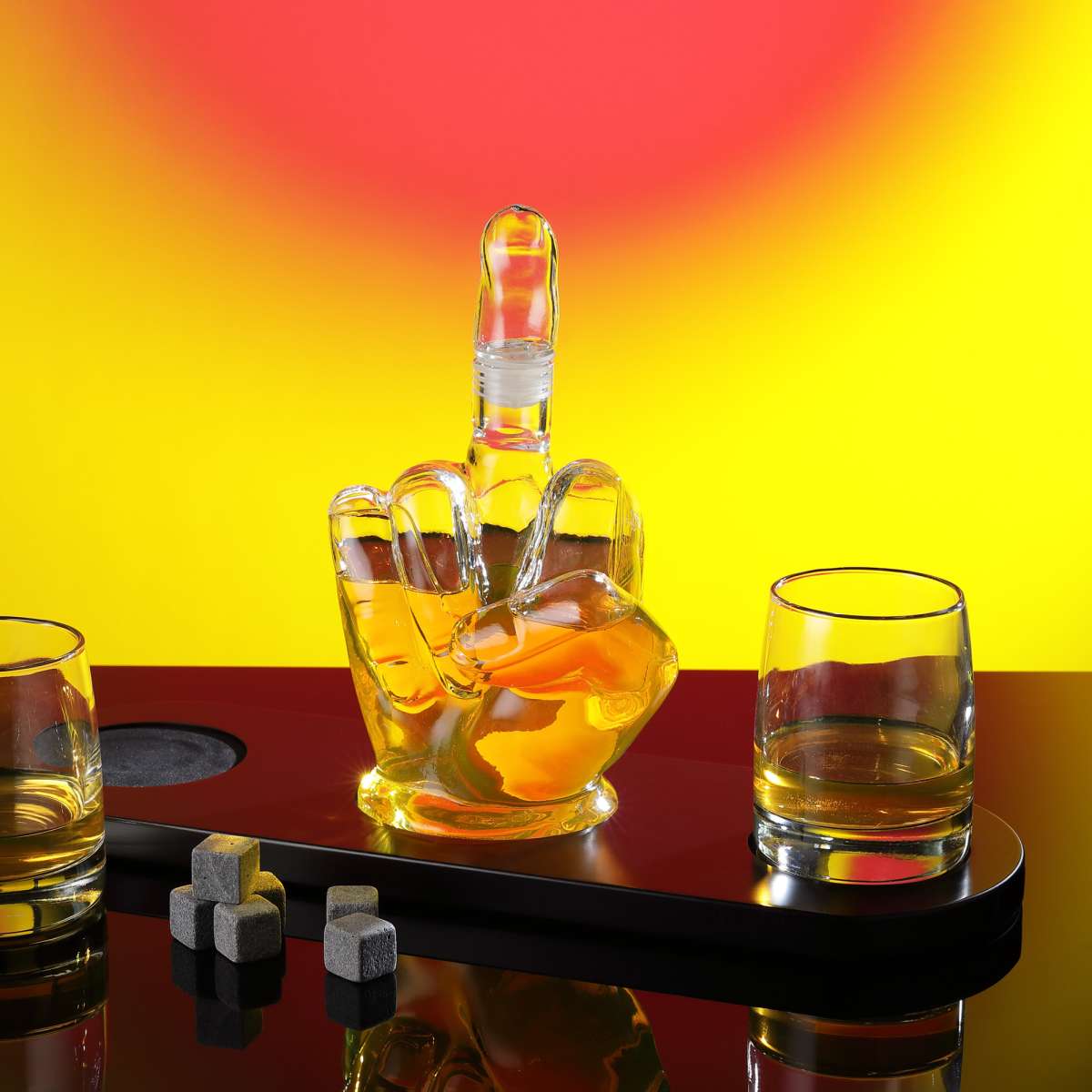 Whisky Dekanter Set Im Oldtimer-Design - Bonnie & Clyde Style Mit 2 Gläsern
