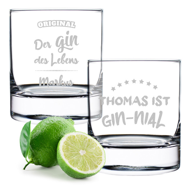 Ginglas 2er-Set mit personalisierter Wunschgravur