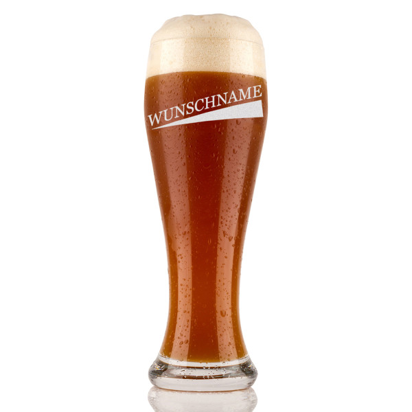 Weizenbierglas 0,5l mit Gravur personalisierte Weizenglas Geschenk-Idee - Motiv Name geometrisch