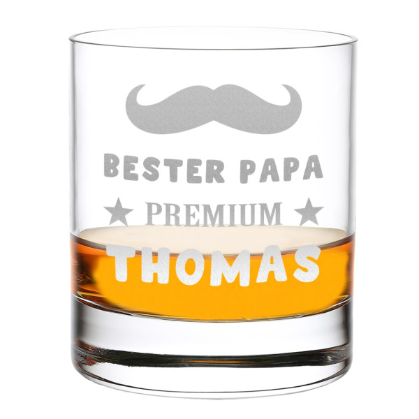 Whisky Glas mit personalisierter Gravur Vatertag - Bester Papa