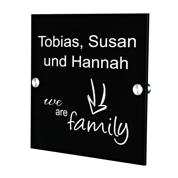 Plexiglas Acryltafel Türschild inkl. Gravur Motiv we are family