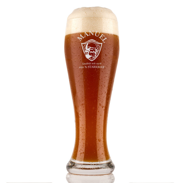Ein Personalisiertes Weizenbierglas inkl. Gravur Starkbier
