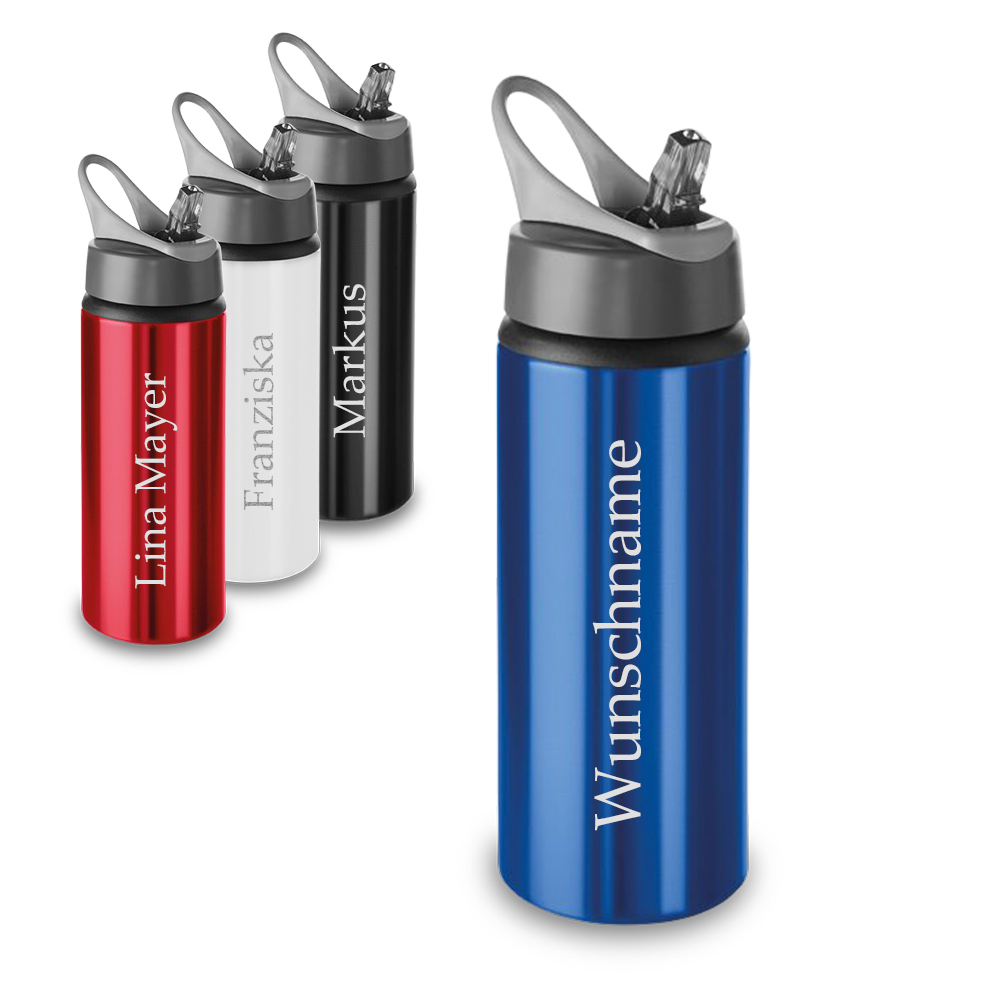 Sportflasche Trinkflasche Aluminium mit Wunschgravur