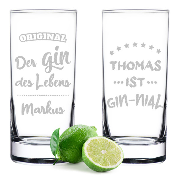 Gin Glas 2er-Set - Geschenkidee zum Geburtstag - Geschenk für Männer