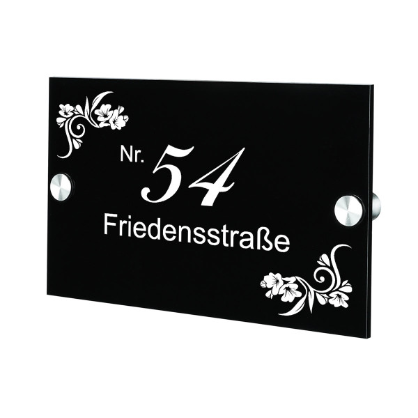 Plexiglas Acryltafel Türschild inkl. Gravur Motiv Ornamente Blumen