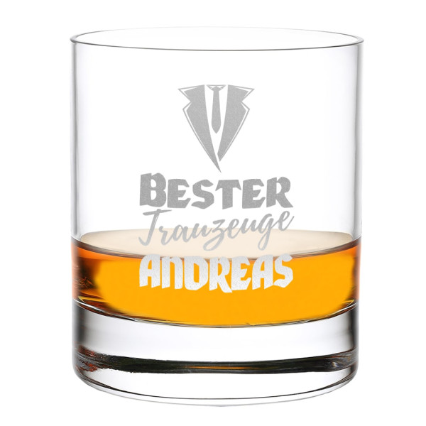 Whiskyglas Tumbler mit Gravur für Trauzeugen - das perfekte Geschenk