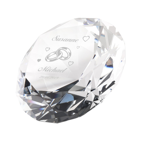 Diamant aus Glas 8x8cm mit Personalisierung