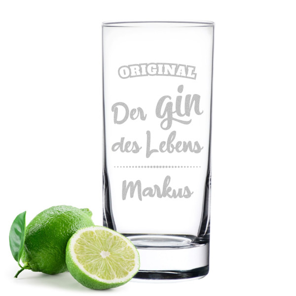 Gin Glas mit personalisierter Wunschgravur veredelt - Geburtstagsgeschenk