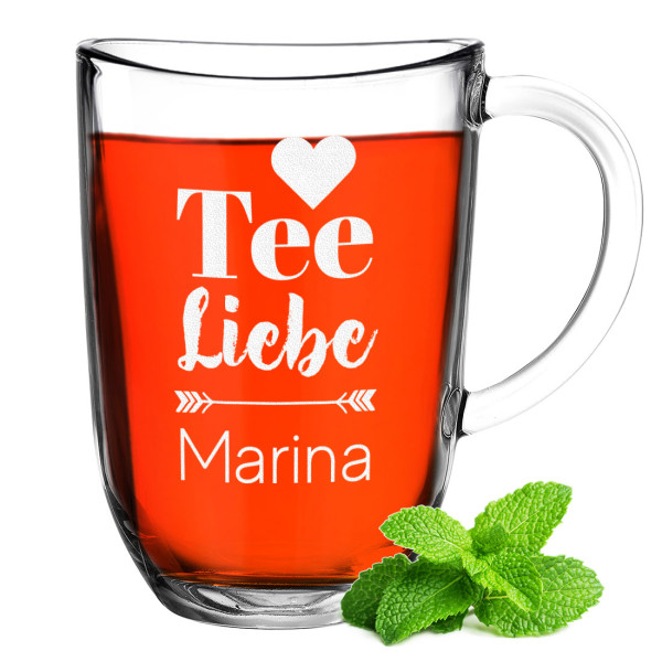 Teeglas Cup mit Gravur - individuelles Geschenk - für Männer und Frauen