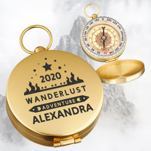 Messing Gold Kompass mit Gravur zum Jubiläum - das perfekte Männergeschenk Messing Gold Kompass mit Gravur zum Jubiläum - das perfekte Männergeschenk